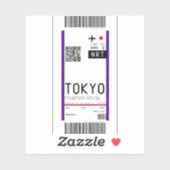 Toyko (NRT)への搭乗券 シール (シート)