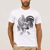 Toyohiro著Ukiyo-e Niwatoriの日本のなオンドリ Tシャツ (正面)