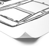 toyota corolla ae86ブループリントポスター ポスター (角)