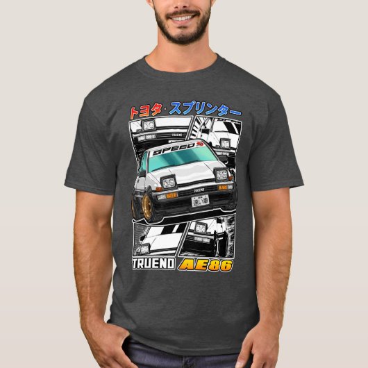 Toyota Sprinterrueno AE86 Street Racing friend fun Tシャツ (正面)