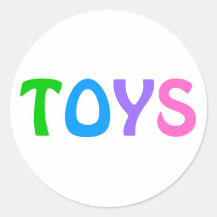 TOYS in カラフルレタリング ラウンドシール
