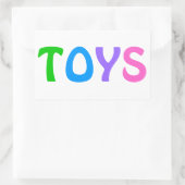 TOYS in Colorful Lettering 長方形シール (バッグ)