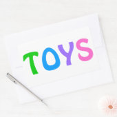 TOYS in Colorful Lettering 長方形シール (封筒)