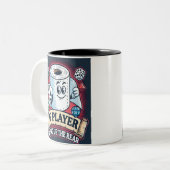 TPプレーヤー – 背面の拭き取り | ラストおもしろいプレイス ツートーンマグカップ (正面左)