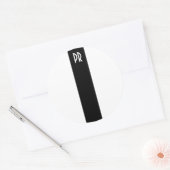 TPRピンストライプのシール（白） ラウンドシール (封筒)