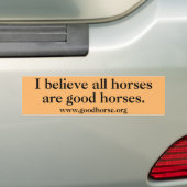 TPR -私はすべての馬をですよい馬信じます バンパーステッカー (車上)