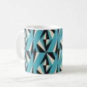 trモダンの抽象芸術幾何学的シームレスパターン コーヒーマグカップ (正面左)