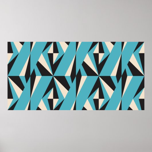 trモダンの抽象芸術幾何学的シームレスパターン ポスター (正面)