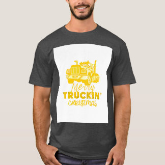 Tr用メリートラック式クリスマスイエローフェスティバルギフト Tシャツ