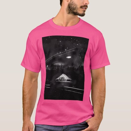 Tr3B Ufo三角形クラフトエイリアンエンジェンスアート Tシャツ (正面)