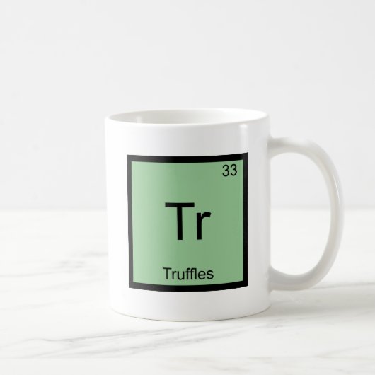 Tr - トリュフ 面白い 化学 元素 記号 Tシャツ コーヒーマグカップ (右)