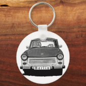 Trabant Car Front, Black and White, Berlin キーホルダー (正面)
