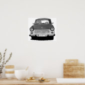 Trabant Car Front, Black and White, Berlin ポスター (キッチン)