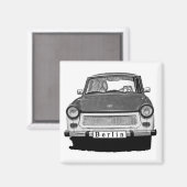Trabant Car Front, Black and White, Berlin マグネット (正面/裏面)