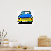 Trabant Car Front, Blue & Yellow,  Berlin ポスター (キッチン)