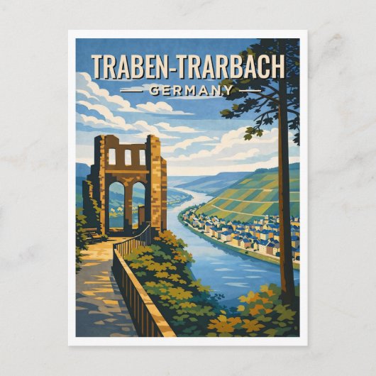 Traben-Trarbach Germany Vintage Travel Postcard ポストカード (正面)