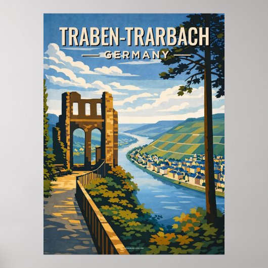 Traben-Trarbach Vintage Travel ポスター (正面)