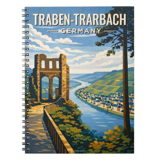 Traben-Trarbach Vintage Travel Art ノートブック (正面)