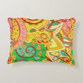 Tracery seamless pattern. Mehndi design. Ethnic co アクセントクッション (裏面)