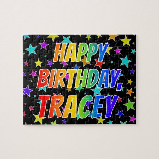 「TRACEY」名、おもしろい「ハッピーバースデー」 ジグソーパズル (横)