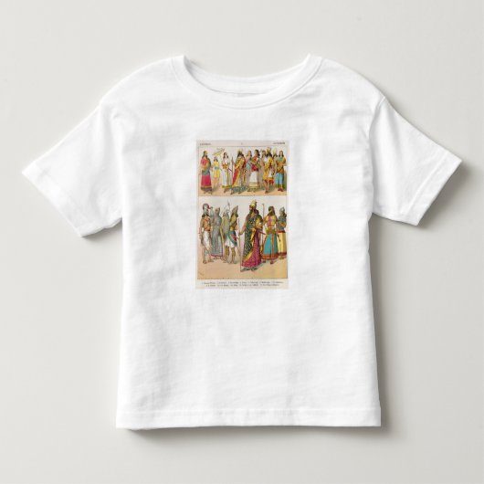 「Trachten der Voelker」のからのアッシリアの服、1864年 トドラーTシャツ (正面)