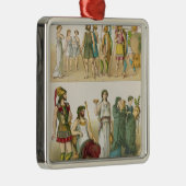 「Trachten der Voelker」のからのギリシャの服、1864年 メタルオーナメント (右)