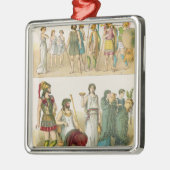 「Trachten der Voelker」のからのギリシャの服、1864年 メタルオーナメント (左)