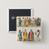 「Trachten der Voelker」のからのペルシャの服、1864年 缶バッジ (正面&裏面)