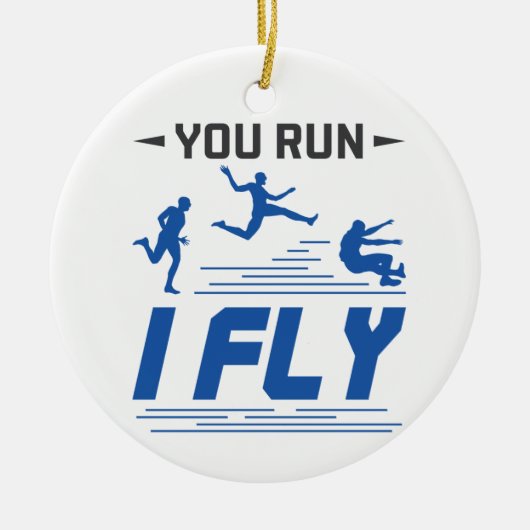 Track and Field Long Jump You 走 Fly セラミックオーナメント (正面)
