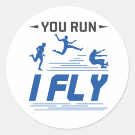 Track and Field Long Jump You 走 Fly ラウンドシール