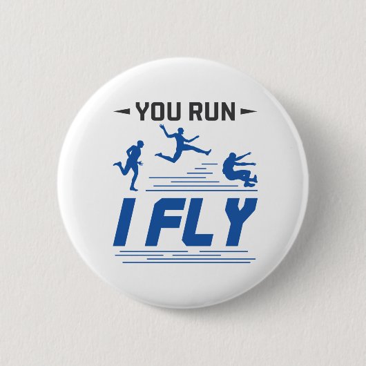 Track and Field Long Jump You 走 Fly 缶バッジ (正面)