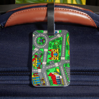  Track carpet Car Road Nostalgic, 90s nostalgia ラゲッジタグ