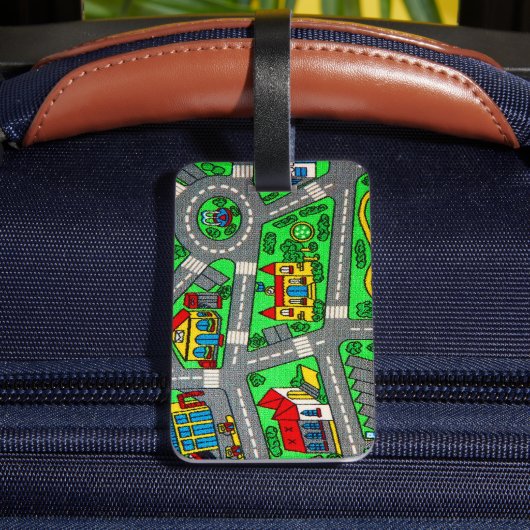  Track carpet Car Road Nostalgic, 90s nostalgia ラゲッジタグ (裏面インサイチュ4)