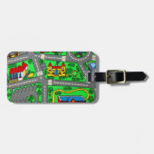  Track carpet Car Road Nostalgic, 90s nostalgia ラゲッジタグ (正面横)