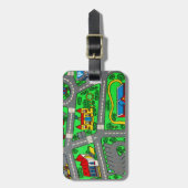  Track carpet Car Road Nostalgic, 90s nostalgia ラゲッジタグ (正面縦)