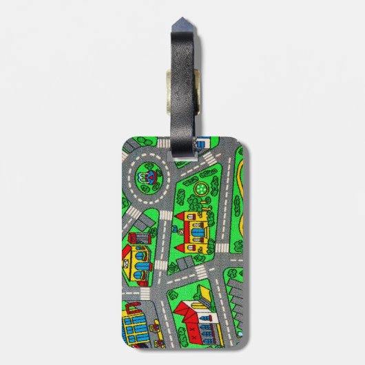  Track carpet Car Road Nostalgic, 90s nostalgia ラゲッジタグ (裏面縦)