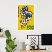 Track Cycling Matchbox Art Print, Czech Vintage ポスター (ホームオフィス)