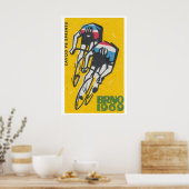 Track Cycling Matchbox Art Print, Czech Vintage ポスター (キッチン)