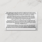 Tract – エスケープ 名刺 (裏面)