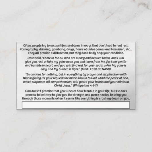 Tract – エスケープ 名刺 (裏面)