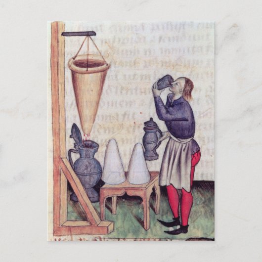 Tractatus de Herbisから砂糖シロップを作る ポストカード (正面)