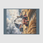 Tractor and barn in rural landscape 薄葉紙 (正面)