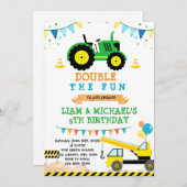 Tractor and construction joint party invitation 招待状 (正面/裏面)