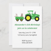 Tractor Birthday Invitation • Editable Invite 招待状 (正面)