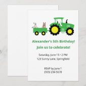 Tractor Birthday Invitation • Editable Invite 招待状 (正面/裏面)