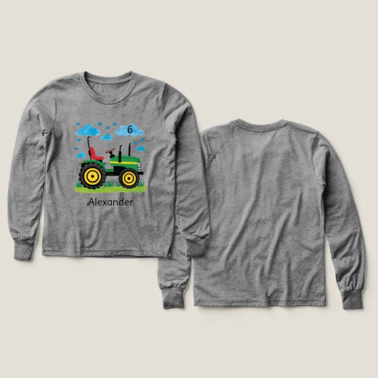 Tractor birthday, tractor for boy, green tractor (デザイン 正面&背面)