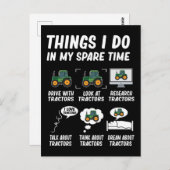 Tractor Boy Funny Farming Tractors ポストカード (正面/裏面)