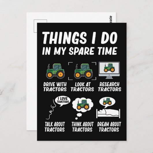 Tractor Boy Funny Farming Tractors ポストカード (正面/裏面)