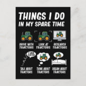 Tractor Boy Funny Farming Tractors ポストカード (正面)