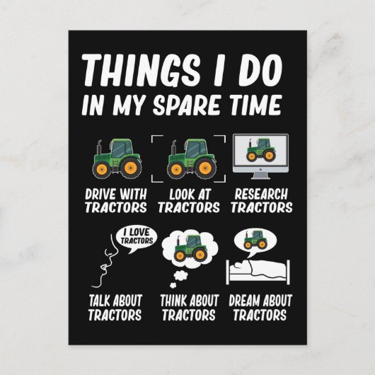 Tractor Boy Funny Farming Tractors ポストカード (正面)